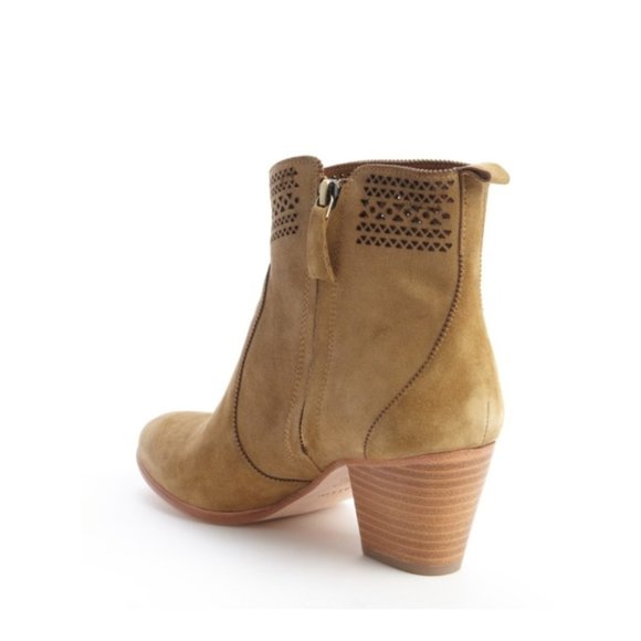 Aerin Suede Ankle Boots, Leather Lining and Sole & Stacked Wooden Heel - Picture 3 of 8